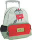 Hallmark Raccoon School Bag Trolley Kindergarten Multicolour with Water Bottle Holder 12Liters