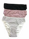 Damen Slip 3Pack Floral/Black/Dusty Pink