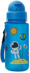 AlpinPro Пластмасова бутилка за вода за деца с камшик Син 400мл