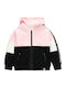 Kinder-Sweatshirtjacke Baumwolle mit Kapuze Rosa