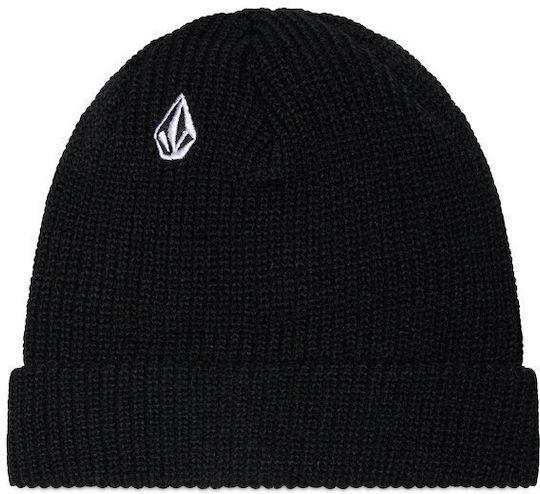 Full Stone Beanie Beanie with Rib Knit in Black color
