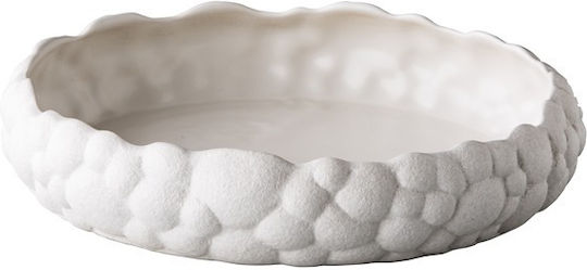 Raw Bubble Πιάτο Βαθύ Κεραμικό Λευκό με Διάμετρο 24cm 6τμχ
