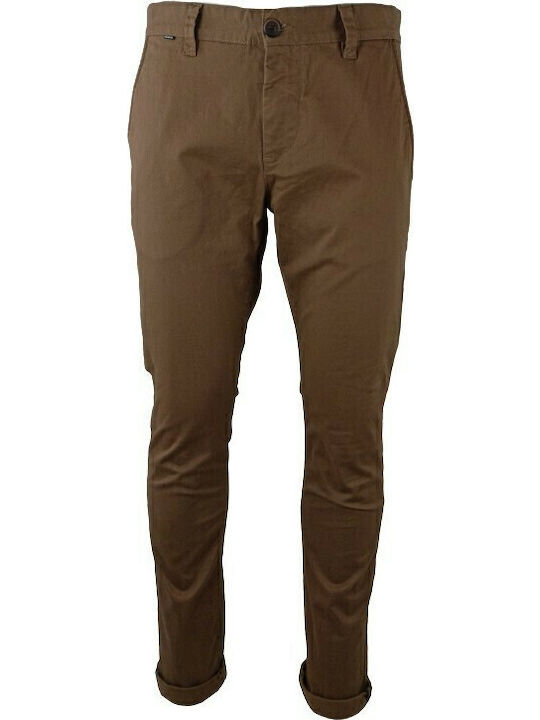 Edward Jeans Мъжки Панталон Чинос Еластичен Кафяв