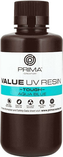 PrimaCreator Value UV / DLP Tough Смола за 3D Принтер Aqua Blue 500мл (PV-RT-B405-0500-AB)