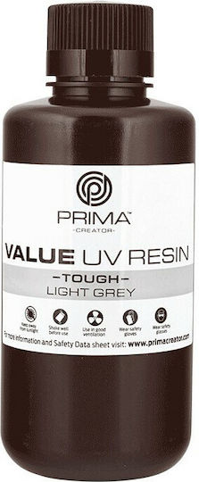 PrimaCreator Value UV / DLP Tough Harz für 3D-Drucker Light Grey 500ml (PV-RT-B405-0500-LG)