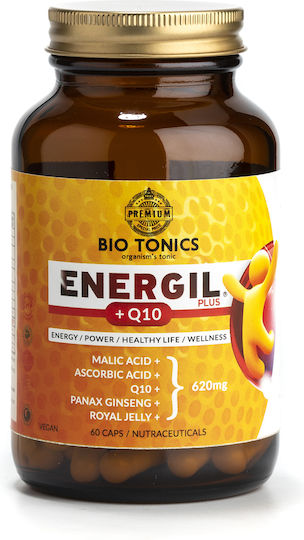 Bio Tonics Energil Plus Q10 620mg Ειδικό Συμπλήρωμα Διατροφής 60 φυτικές κάψουλες