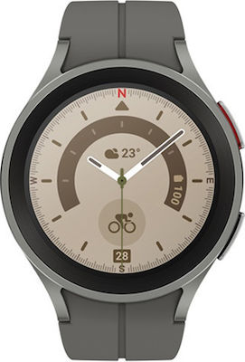 Samsung Galaxy Watch5 Pro LTE Titanium 45mm Αδιάβροχο με Παλμογράφο (Gray)