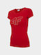 4F Damen Sportlich T-shirt Rot