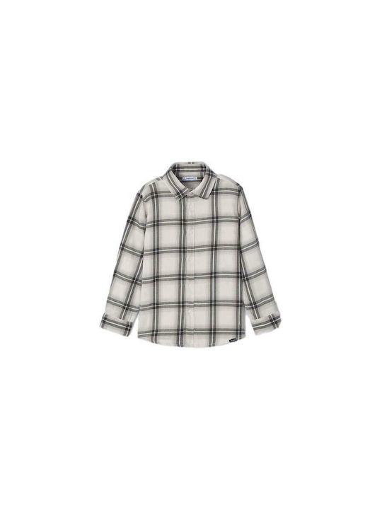 Mayoral Kids Checked Shirt Gray