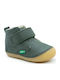 Sabio Leather Kids Boots with Velcro Khaki