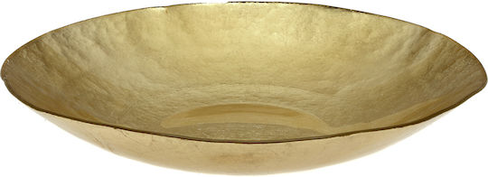 Cryspo Trio Kronos Oro Φρουτιέρα Γυάλινη Χρυσή 30x30x5εκ.