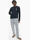 Calvin Klein Men's Winter Checked Pajamas Set Black