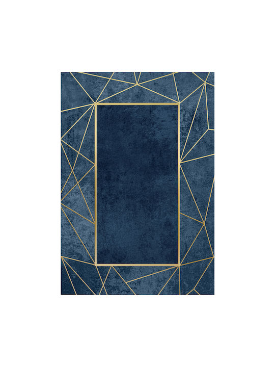 HomeMarkt Josiane Rug Rectangular with Fringes Blue / Gold