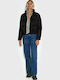 Women's Short Puffer Jacket for Winter Black