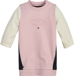 Tommy Hilfiger Παιδικό Φόρεμα Φούτερ Μακρυμάνικο Ροζ