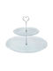 Cryspo Trio Glass Dessert Tower Stand with 2 Tiers Transparent