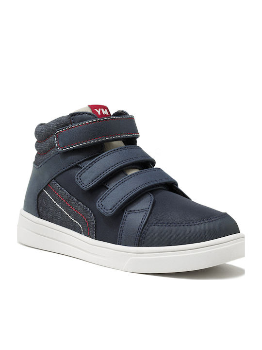 Παιδικά Sneakers High με Σκρατς Navy Μπλε
