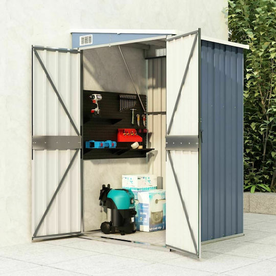 Metallic Garden Shed Galvanized Grey with Air Vents M1.18xW1xH1.78m