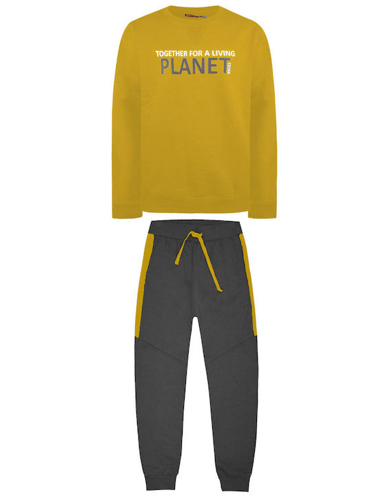 Energiers Copilăresc Set de pantaloni de trening Yellow-anthracite 2buc Together For a Living Planet