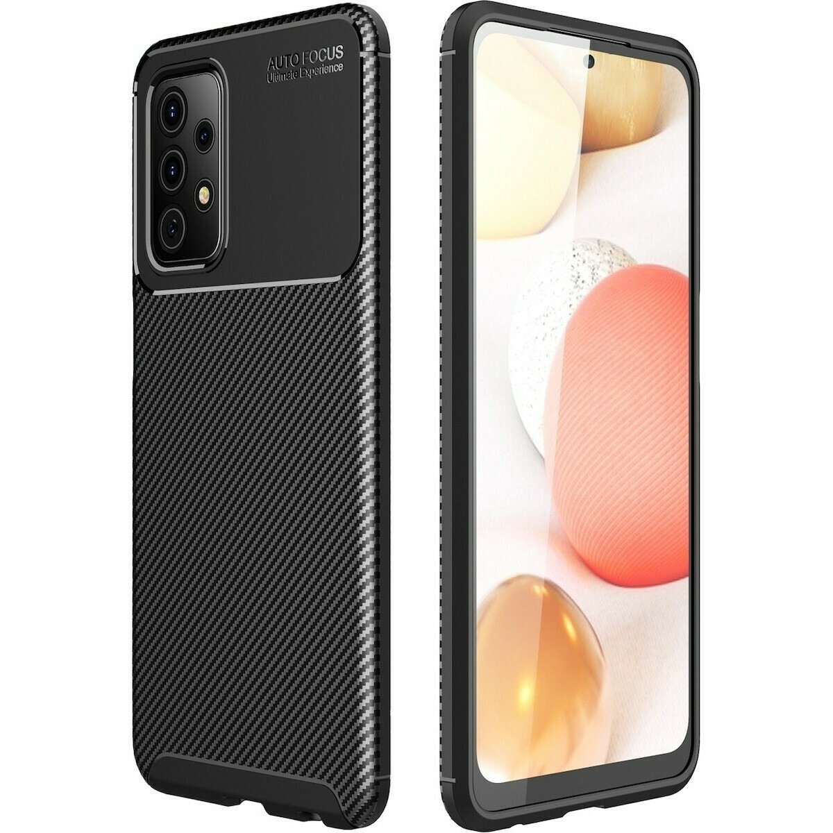 Ancus AutoFocus Carbon Fiber Back Cover Σιλικόνης Μαύρο (Galaxy A52