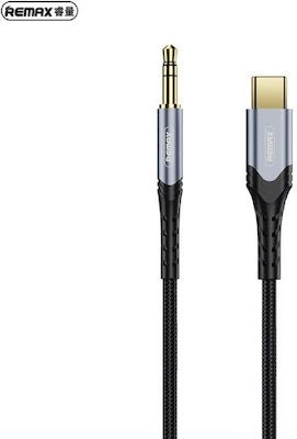 Remax RC-C015A Braided USB 2.0 Cable USB-C male - 3.5mm male Gray 1m
