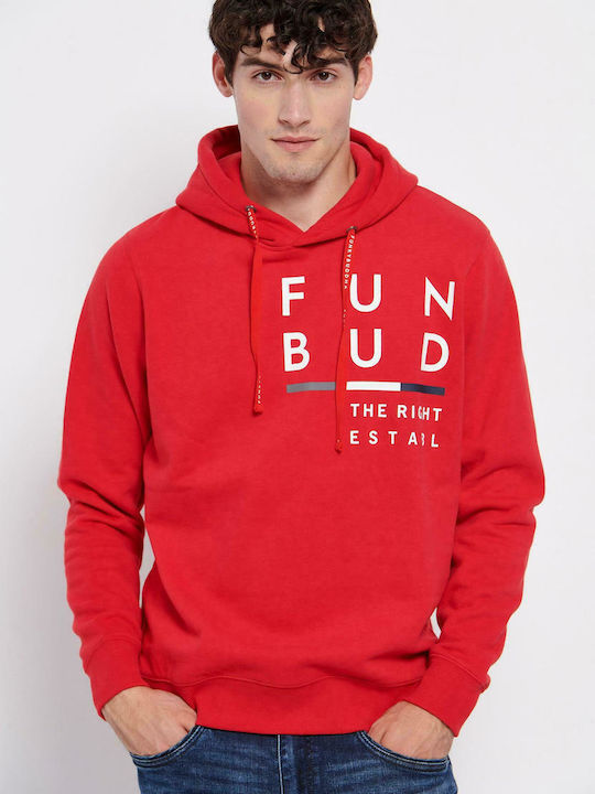 Funky Buddha Men's Hooded Sweatshirt Red