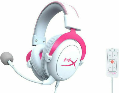 HyperX Cloud II Over Ear Gaming Headset with Connection 3.5mm / USB Pink