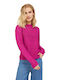 Jack & Jones Women's Long Sleeve Sweater Cotton Fuchsia