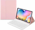 Tech-Protect Smartcase Plus Flip Cover Piele artificială cu Tastatură Engleză SUA Roz (Galaxy Tab S6 Lite 10.4)