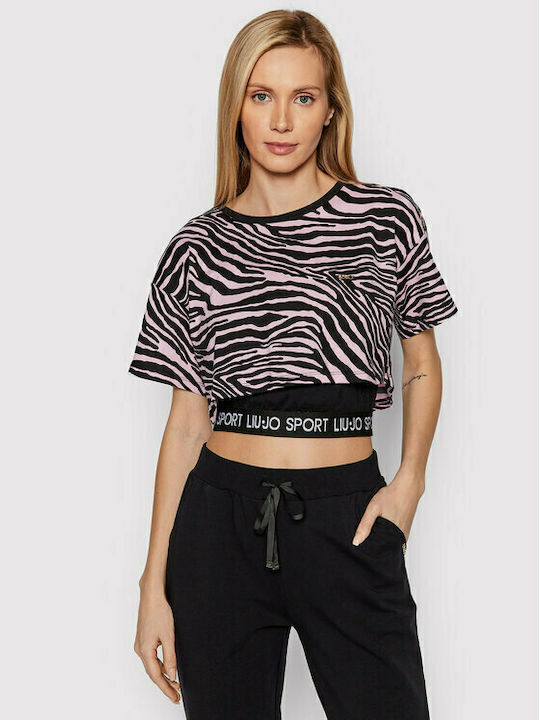 Liu Jo Κοντομάνικο Αθλητικό Crop Top Μαύρο