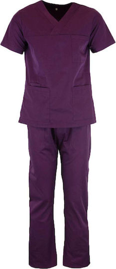 Fabrik 10032 Unisex Purple Pants & Blouse Set Cotton and Polyester