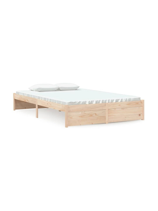 Κρεβάτι Ημίδιπλο από Μασίφ Ξύλο Φυσικό με Τάβλες για Στρώμα 120x200cm