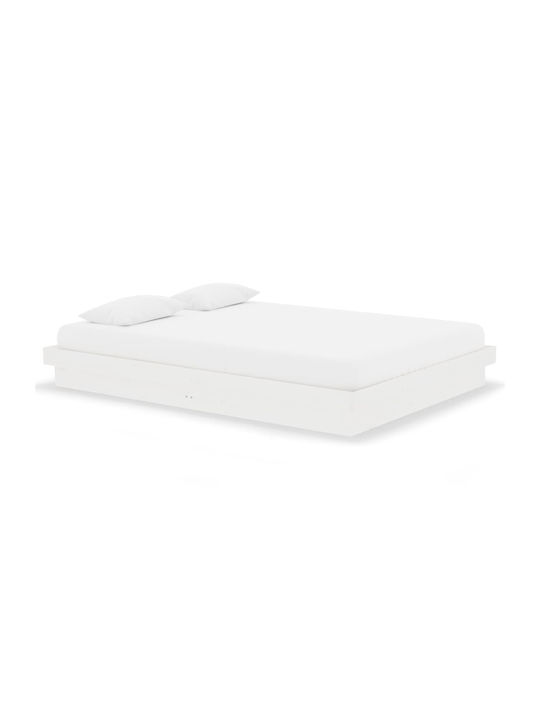 Bett Doppelbett Weiß mit Tische für Matratze 140x190cm