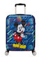 American Tourister Wavebreaker Disney Kids Cabin Hard Blue Suitcase With 4 Wheels Height 55cm