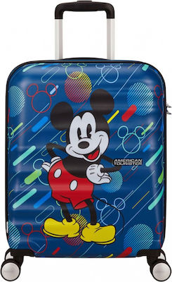 American Tourister Wavebreaker Disney Children's Cabin Travel Suitcase Hard Blue with 4 Wheels Height 55cm.