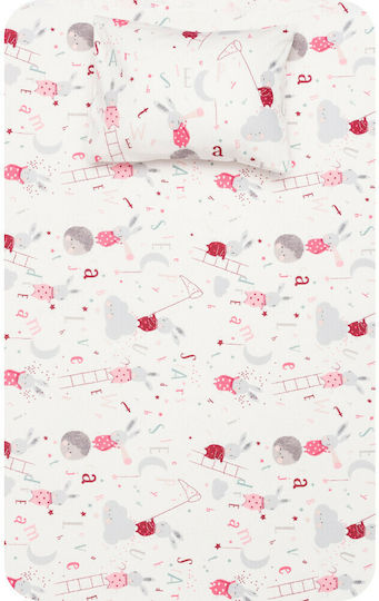 Borea Sleepy Комплект Бебешки Чаршафи За Количка Фланелени Розов 120x160бр 3бр