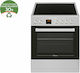 Candy Cooker 60lt with Ceramic Hobs W59.8cm. Inox