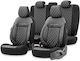 Otom Set Huse Auto 11buc Piele Comfortline VIP Design Negru / Alb