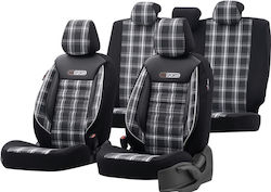 Otom Set Huse Auto 11buc Piele GTI Sports Design Negru / Gri