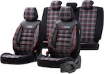 Otom Set Huse Auto 11buc Piele GTI Sports Design Negru / Roșu