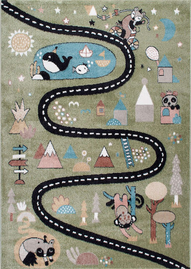 Balsan Carousel Kinder Teppich Straße Grün 160x230cm