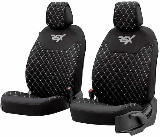 Otom Κάλυμμα Αυτοκινήτου 2τμχ Δερματίνη RSX Sport Μαύρα/Λευκά