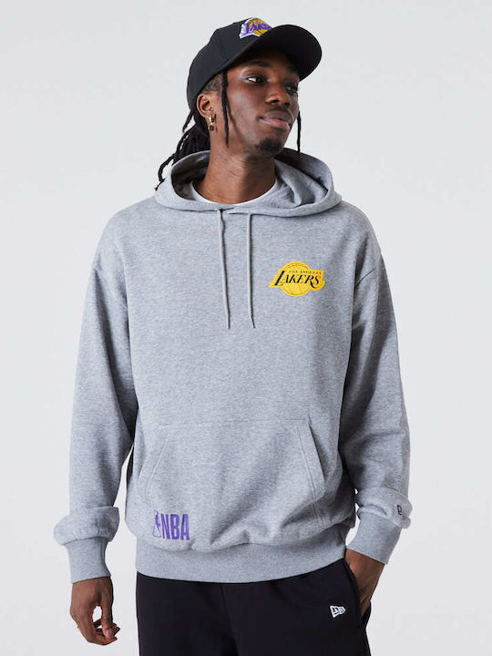 New Era Los Angeles Lakers Φούτερ με Κουκούλα Γκρι