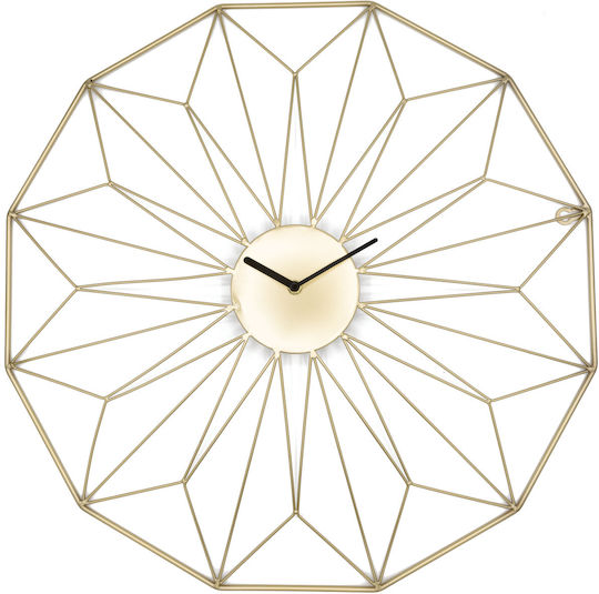 JK Home Decoration Αναλογικό Μεταλλικό Χρυσό Ø60cm JK Home Decoration Αναλογικό Μεταλλικό Χρυσό Ø60cm