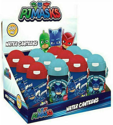 Plastic canteen with straw Pj Masks