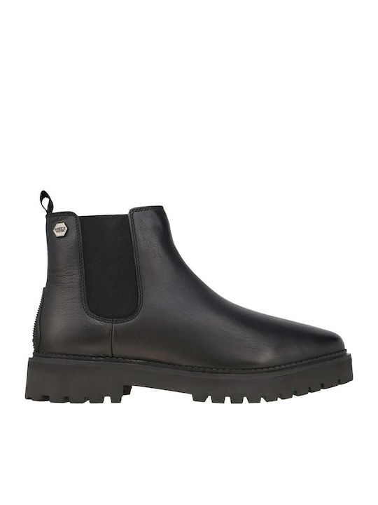 Leder Schwarz Chelsea Stiefeletten