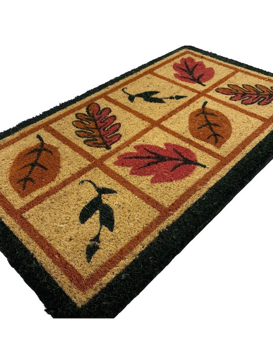 Entrance mat - Leaves Dark Green - coconut wood - 40x70x15mm