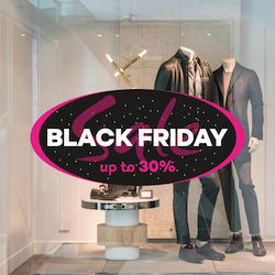 Shop Window Sticker "B. Friday" - Fuchsia sky - 60X27