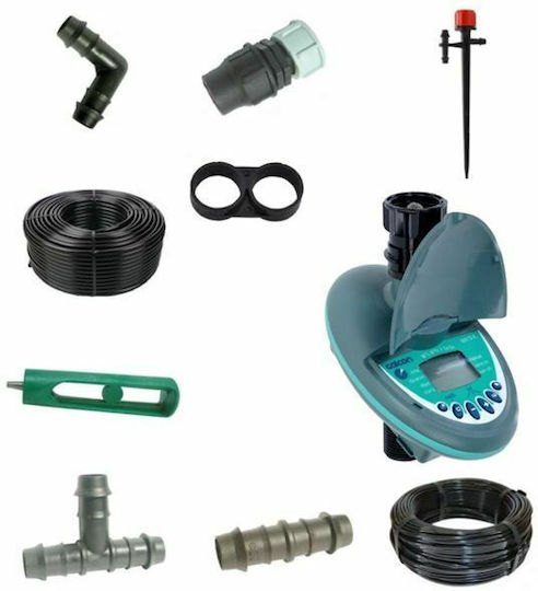 Galcon 9001D Automatic Irrigation Drip System for 25 Pots with Controller