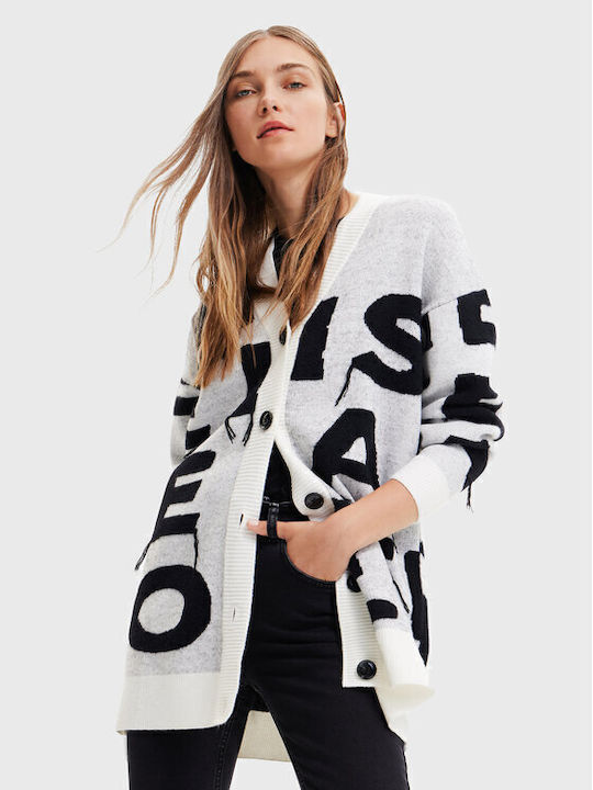 Cardigan Long Women's Knitted Cardigan White